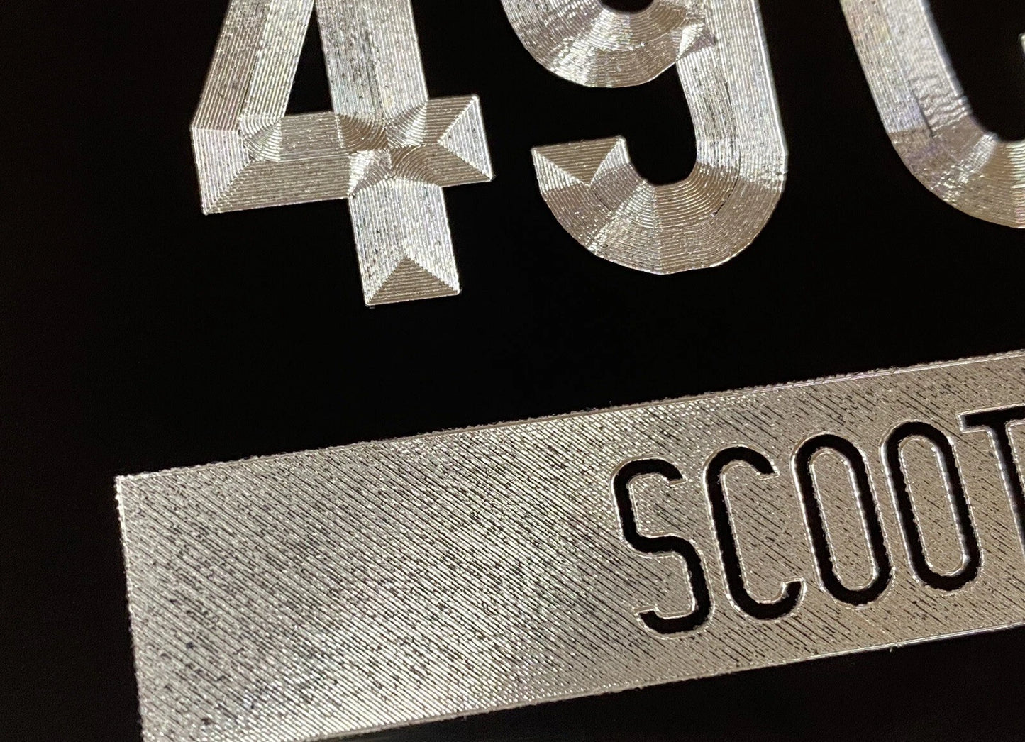 Scooter Moped Tag No License Plate Required 49cc Diamond Etched Metal 7x4