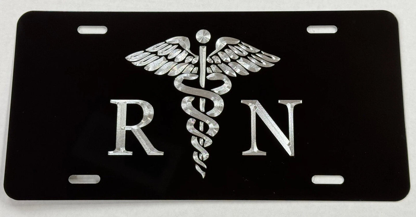 Engraved Registered Nurse RN Car Tag