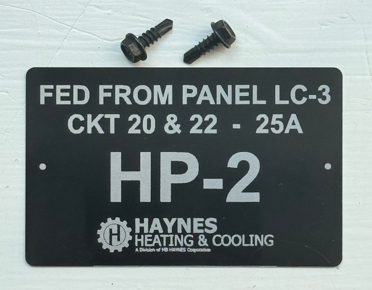 3.5"x2" Electrical ID Plate