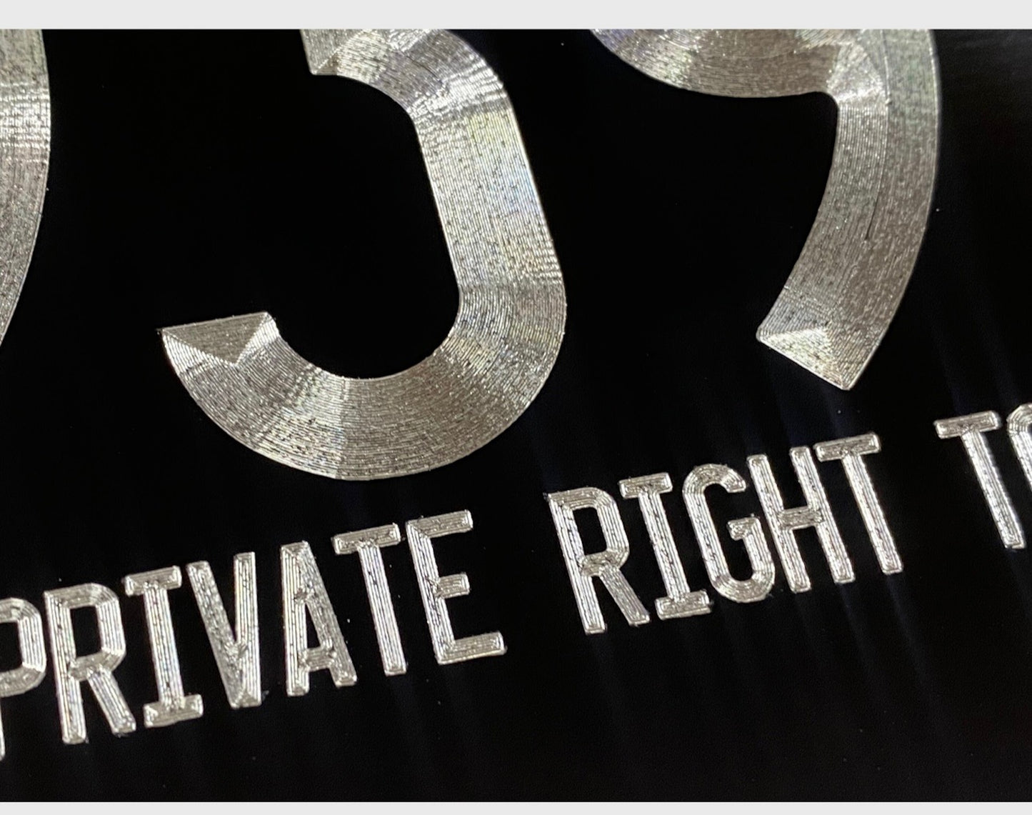 Custom Exempt Private Property Diamond Etched Engraved on Aluminum License Plate, Car Tag