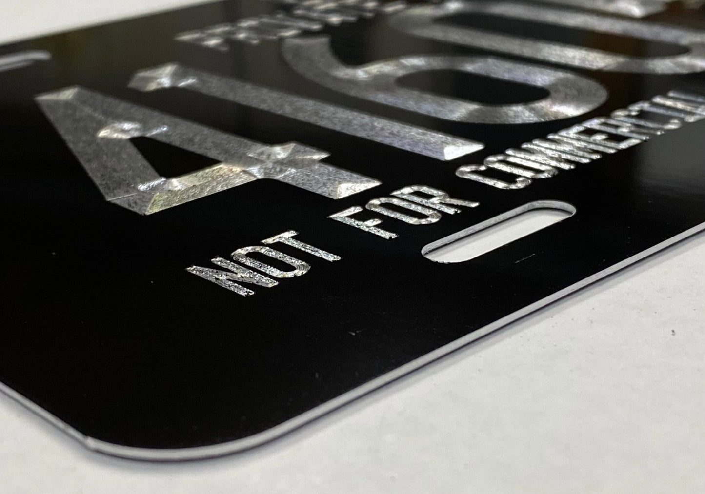 Custom Exempt Private Property Diamond Etched Engraved on Aluminum License Plate, Car Tag