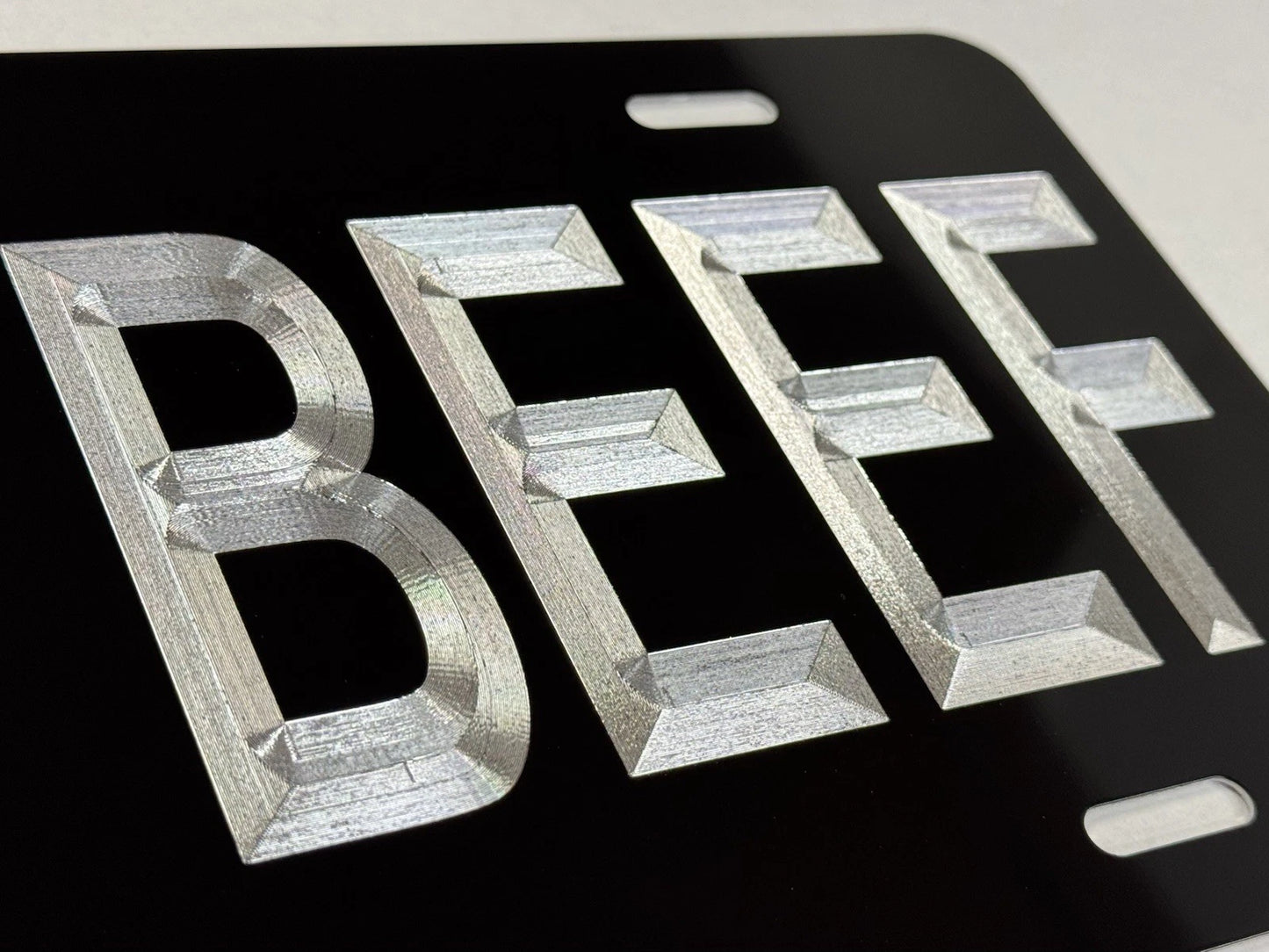 EAT BEEF Engraved Aluminum License Plate