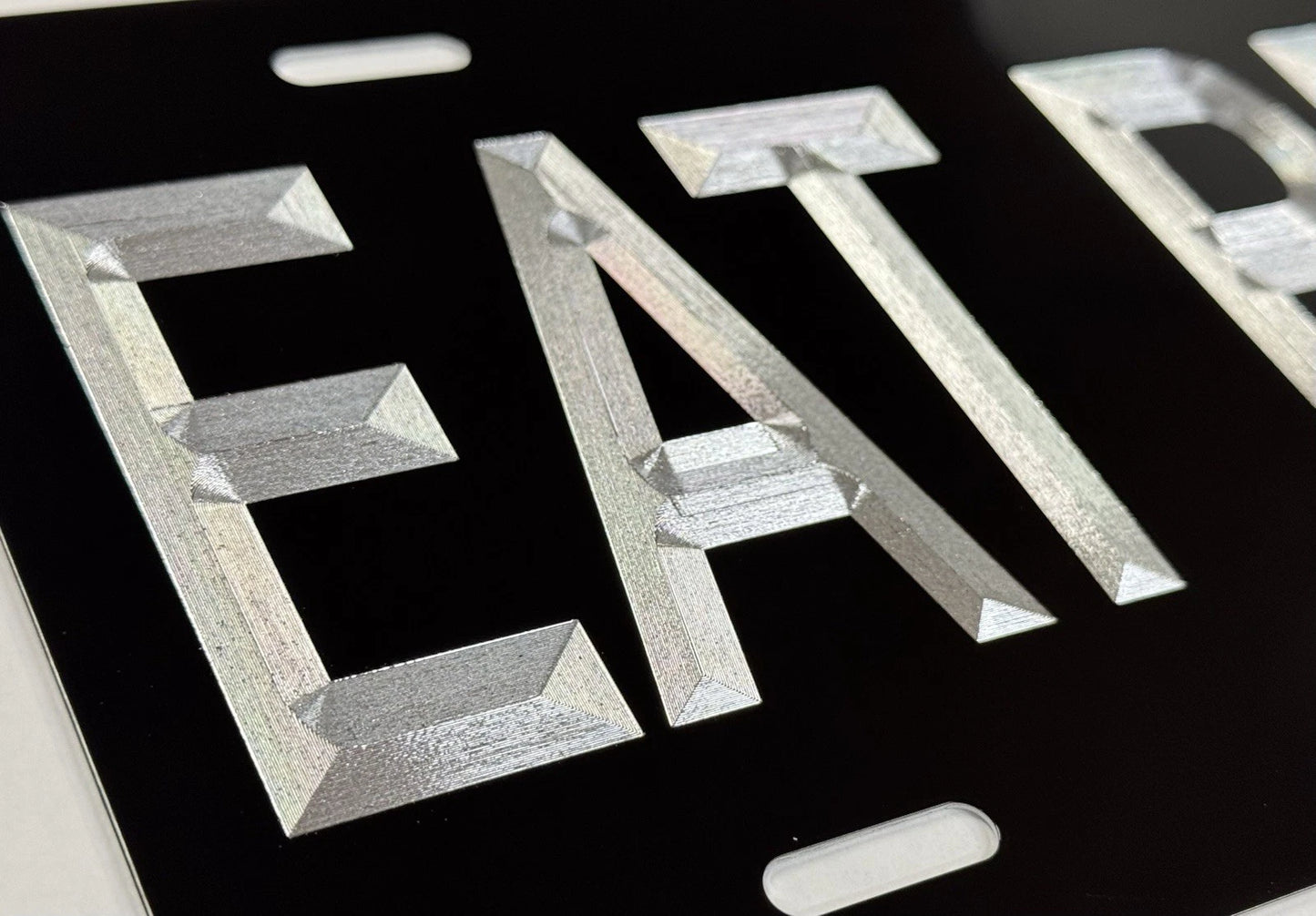EAT BEEF Engraved Aluminum License Plate