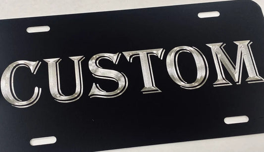 Custom Name or Text #3 Diamond Etched on Aluminum License Plate, Car Tag