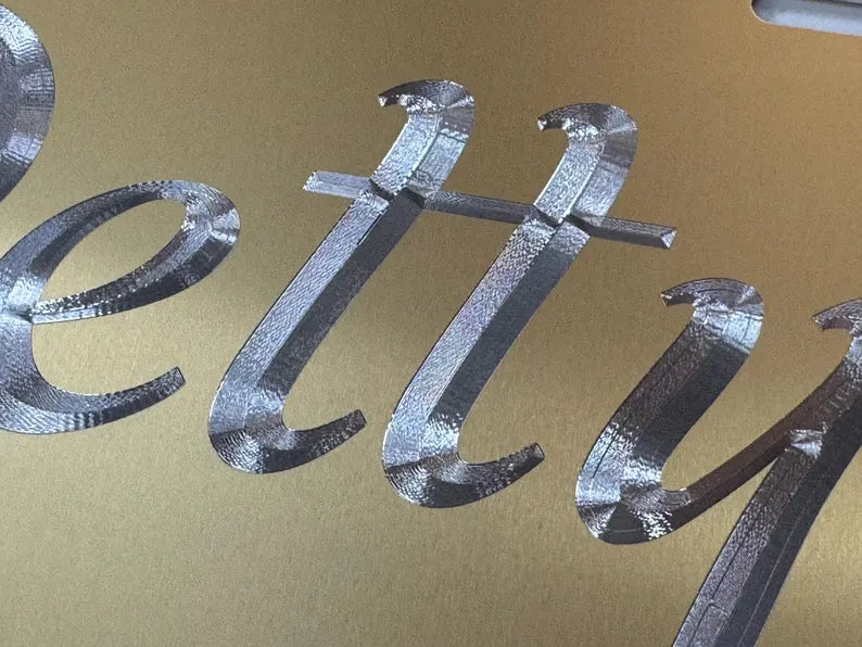 Custom Gold Diamond Etched on Aluminum License Plate, Car Tag