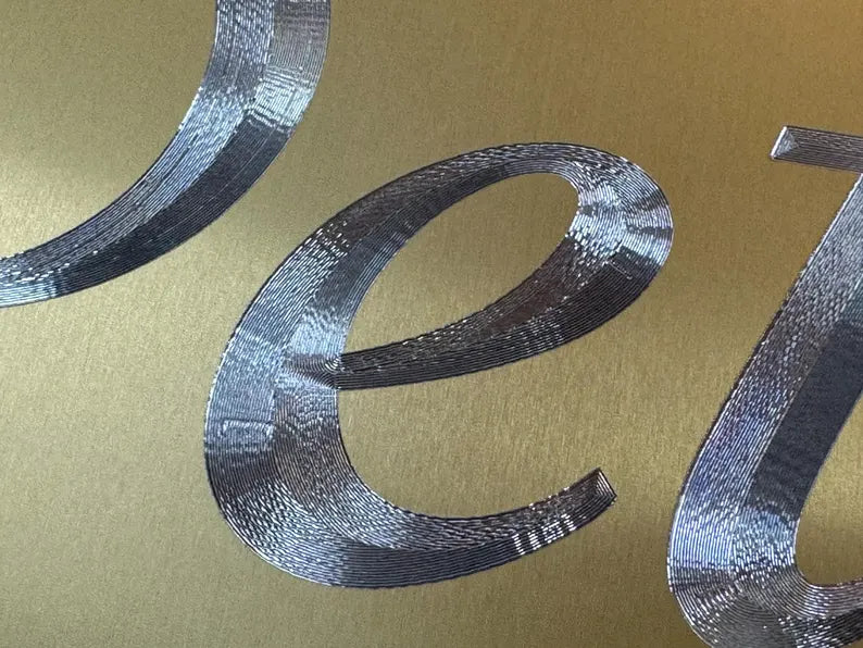 Custom Gold Diamond Etched on Aluminum License Plate, Car Tag
