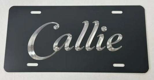 Custom Name or Text #2 Diamond Etched on Aluminum License Plate, Car Tag