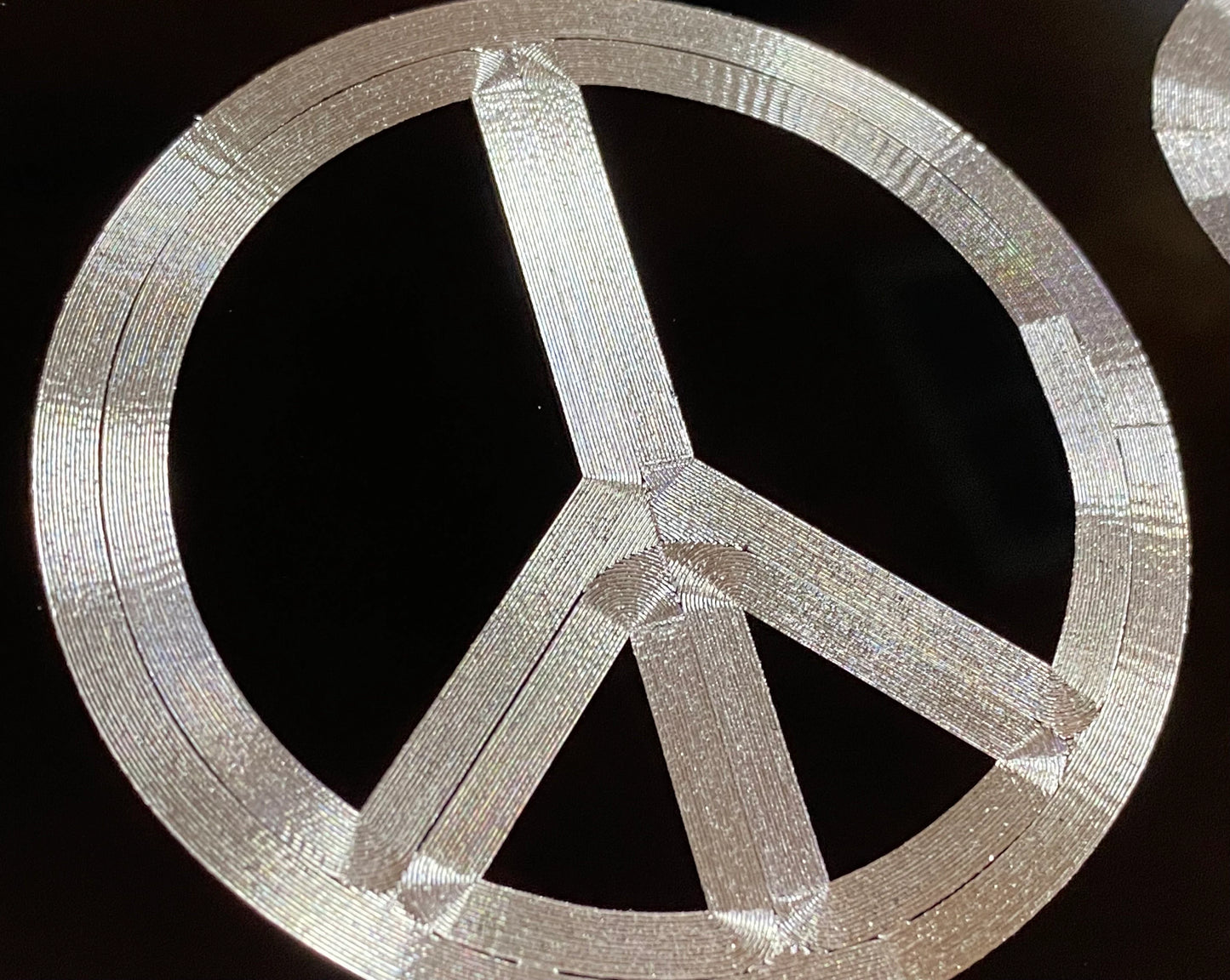 Deep Engraved Love Peace Car Tag