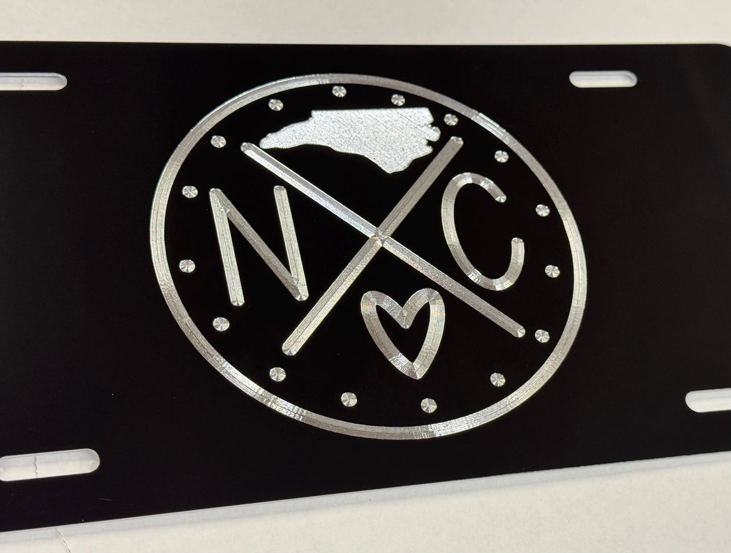NC North Carolina Heart Car Tag