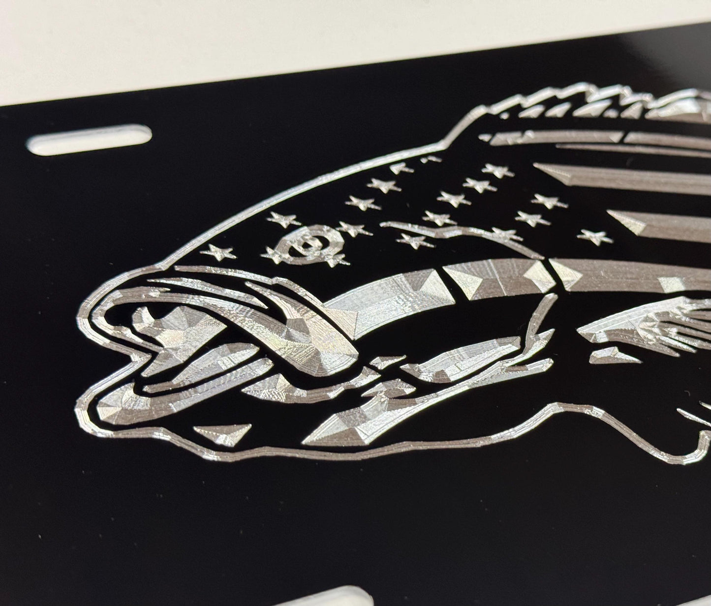 Engraved Bass Fish Fishing USA Car Tag