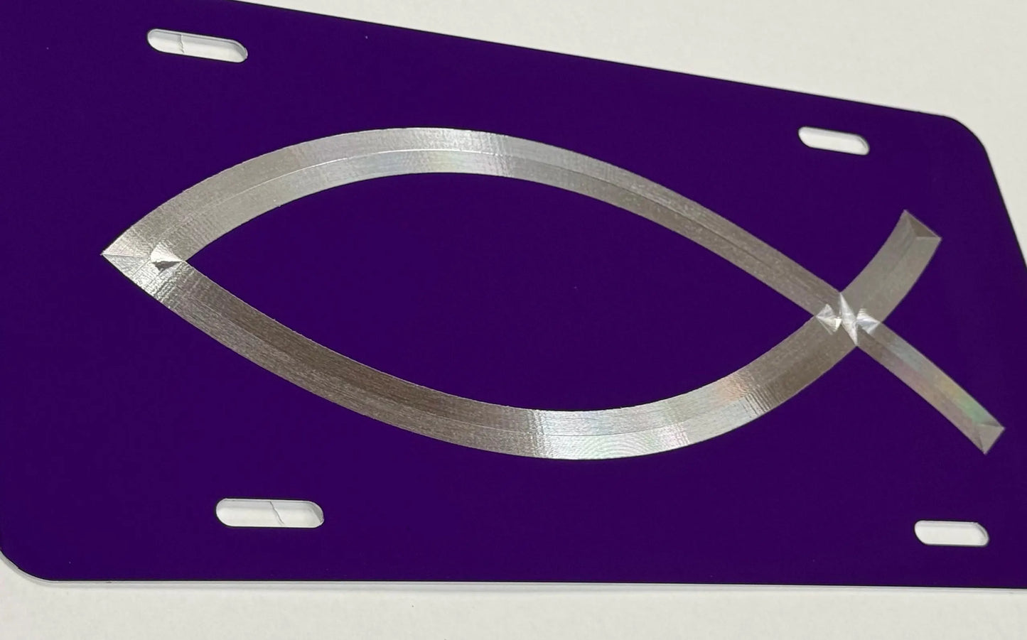 Engraved Christian Fish Car Tag