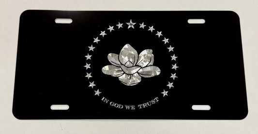 Engraved Mississippi New Flag Car Tag