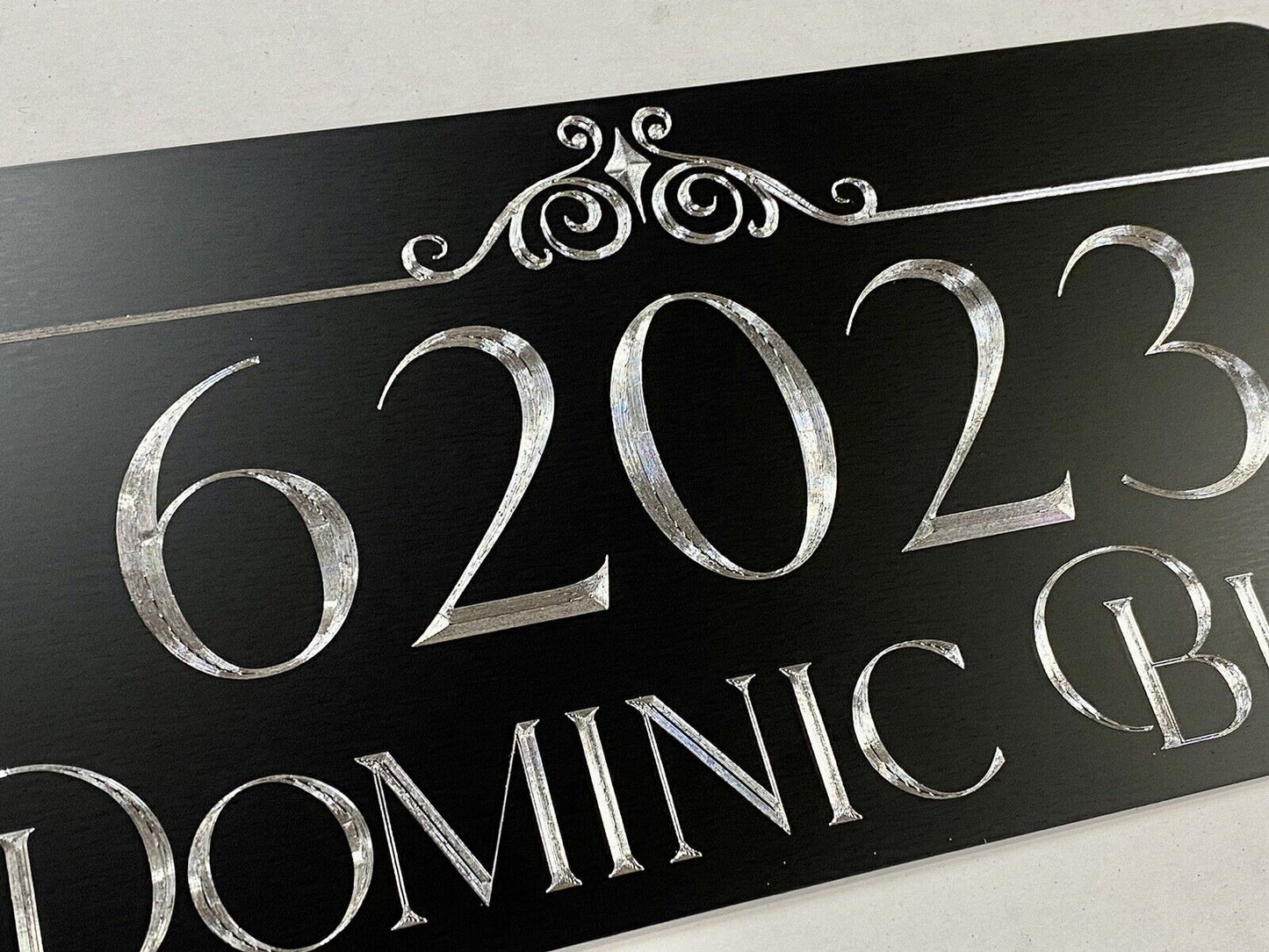 Engraved Personalized Custom House Home Number Street Address Metal 6x12 Sign Style #5