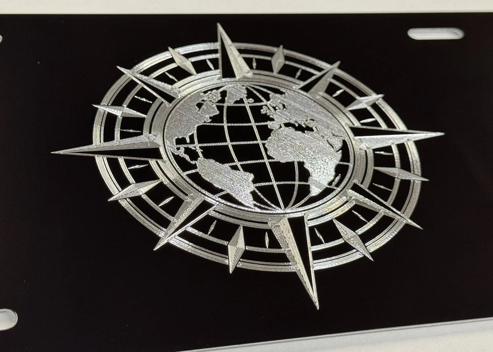 World Compass Car Tag