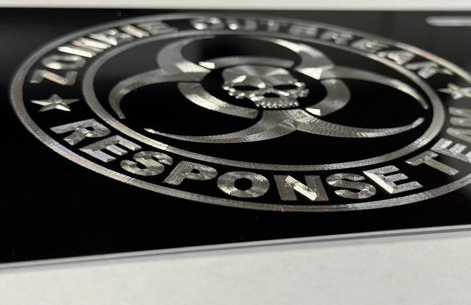 Engraved ZOMBIE RESPONSE TEAM Car Tag