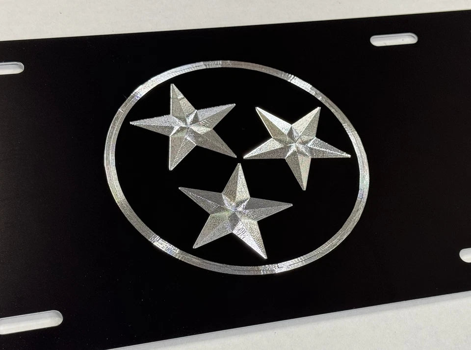 Engraved Tennessee TN State Flag Car Tag