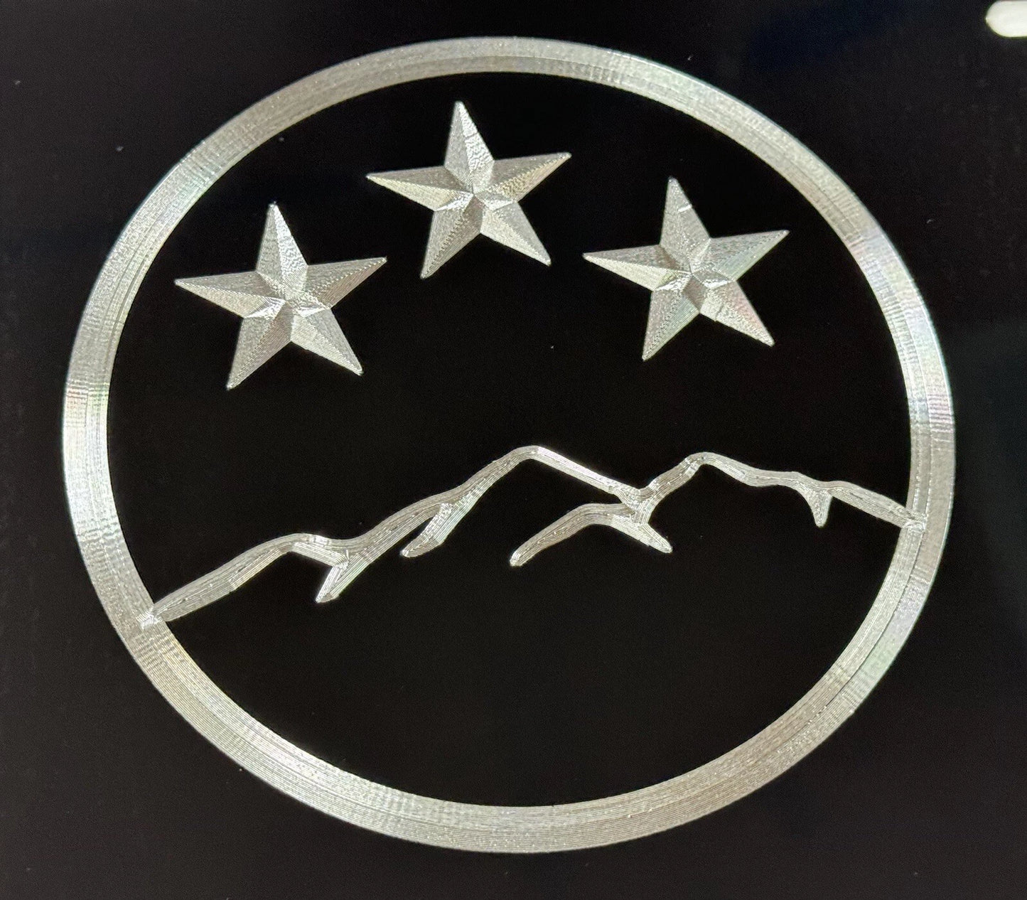 Engraved Tennessee TN State Flag Mountains Diamond Etched License Plate Car Tag