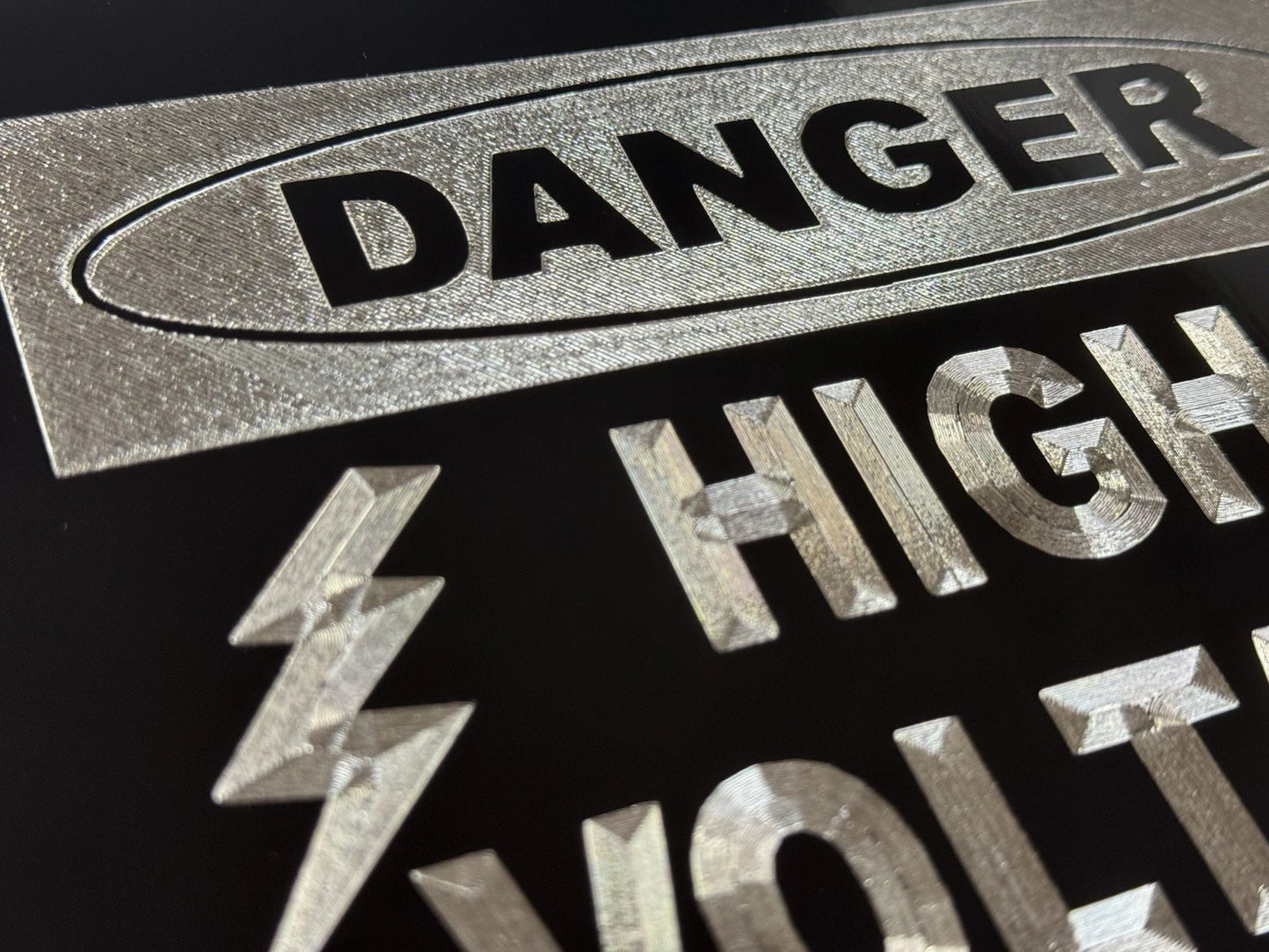 Engraved Danger High Voltage Car Tag