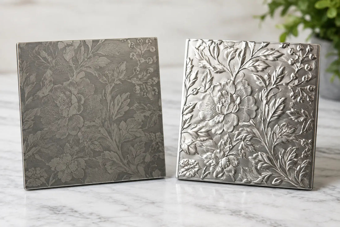 Etched Plates Versus Embossed Plates Compared