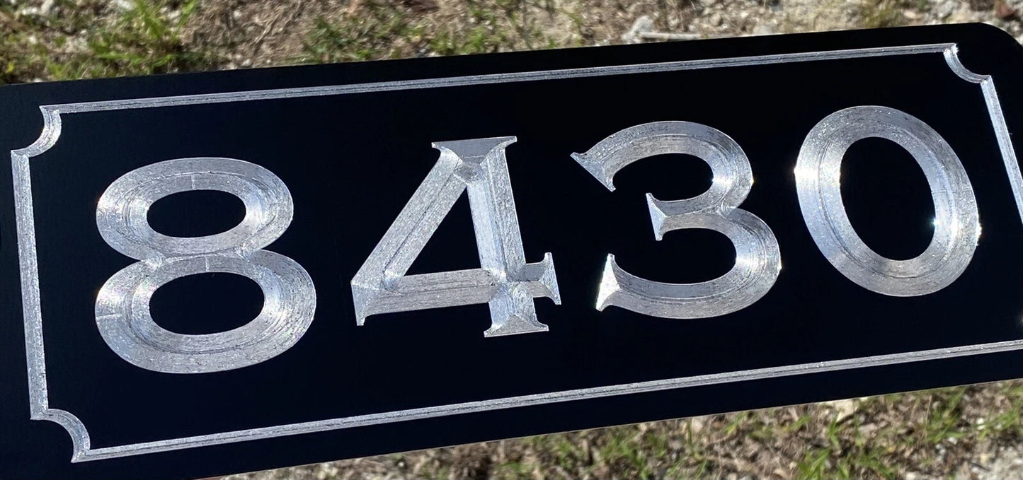 14 x 5" Engraved Personalized Custom House Home Number Street Address Metal Sign