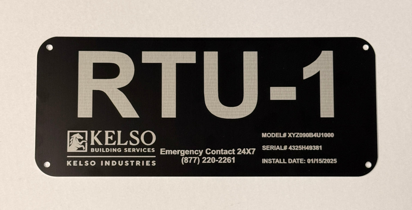 12"x5" HVAC ID Plate