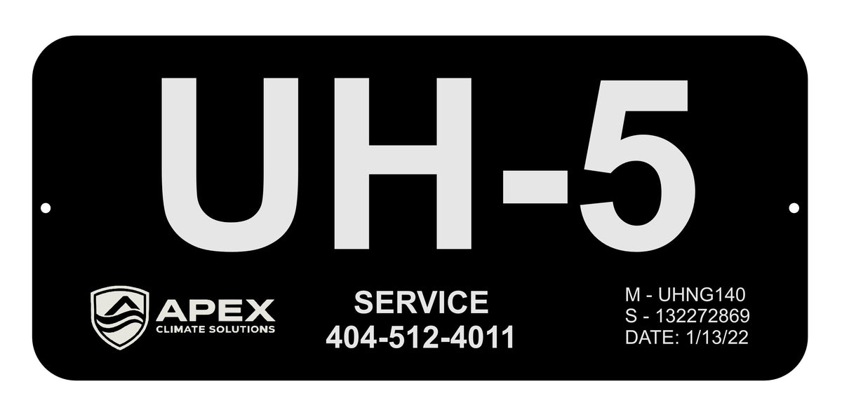 9"x4" HVAC ID Plate