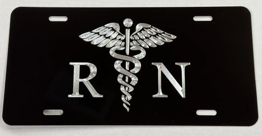 Engraved Registered Nurse RN Car Tag