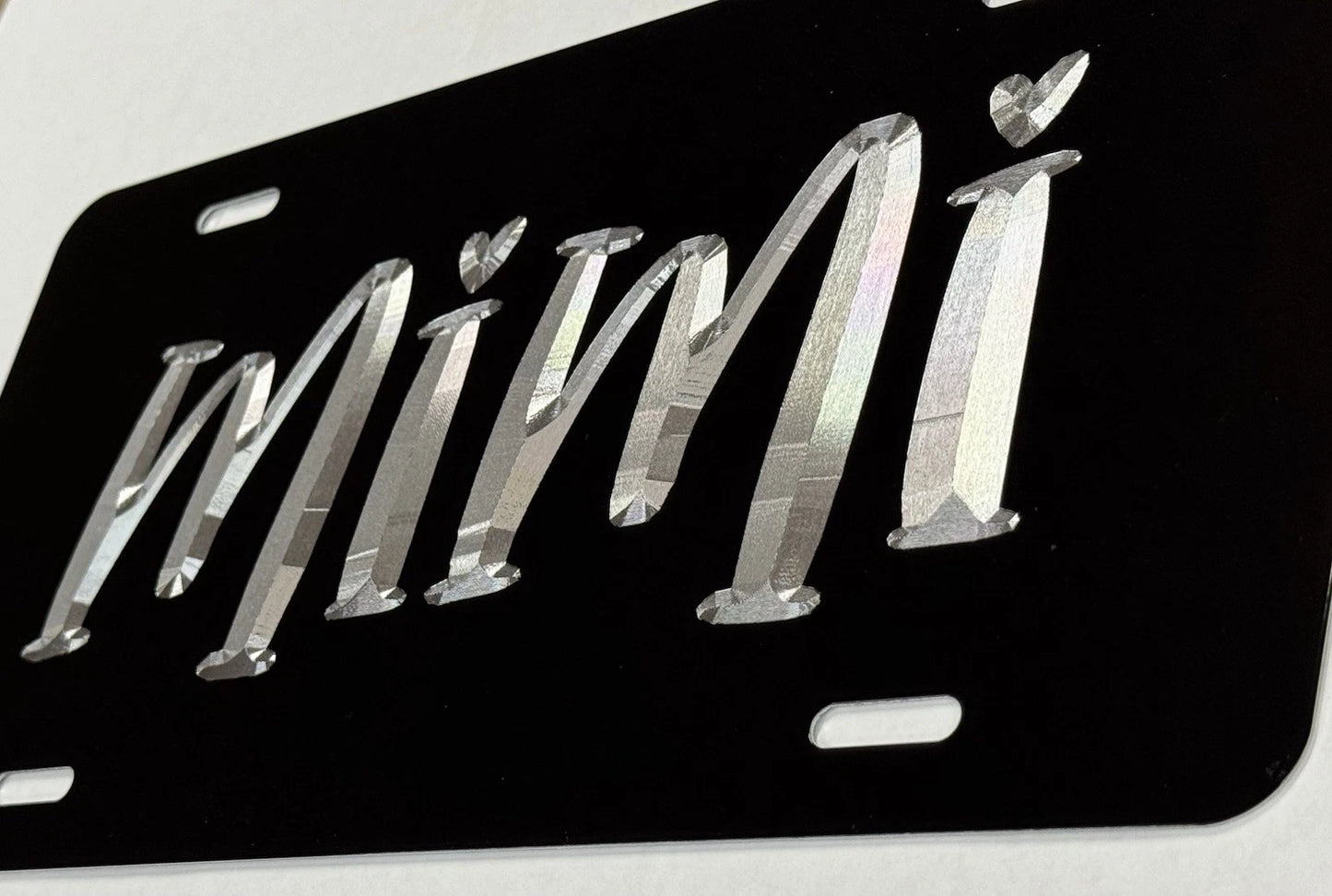 Engraved Mimi Grandma Car Tag