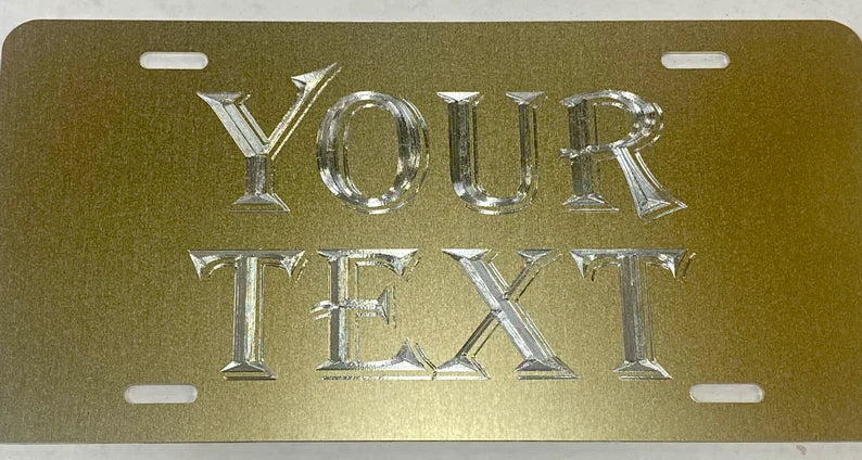 Custom Name or Text #7 Diamond Etched on Aluminum License Plate, Car Tag