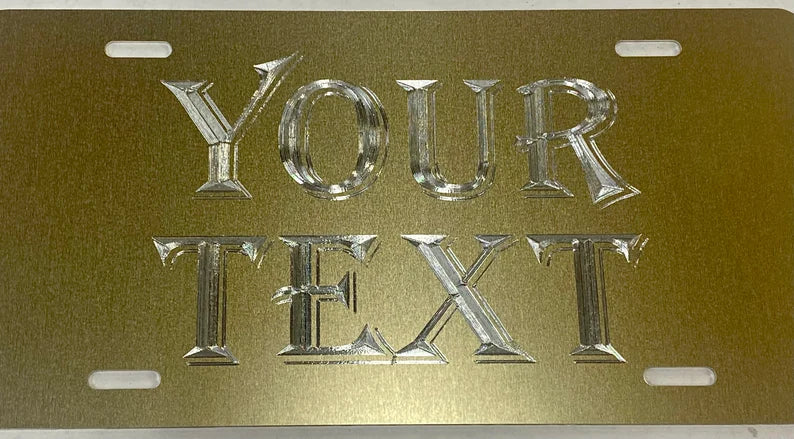 Custom Name or Text #7 Diamond Etched on Aluminum License Plate, Car Tag