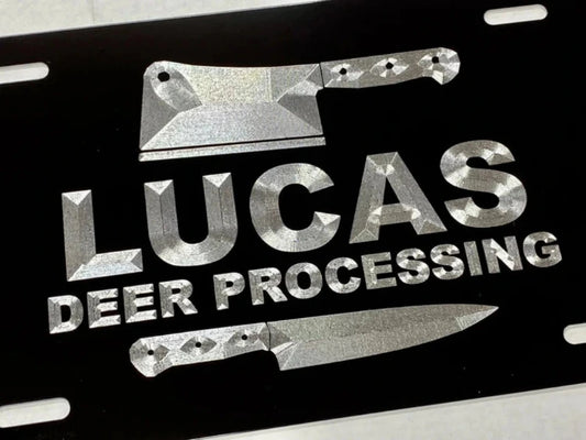 Custom Your Company Logo Diamond Etched on Aluminum License Plate, Car Tag