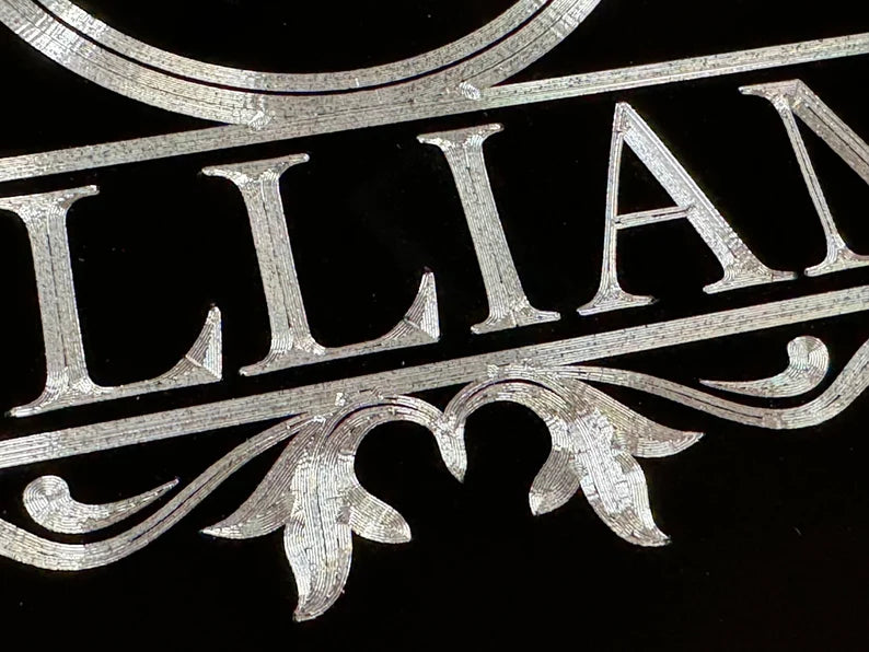 Custom Name & Letter Diamond Etched on Aluminum License Plate, Car Tag