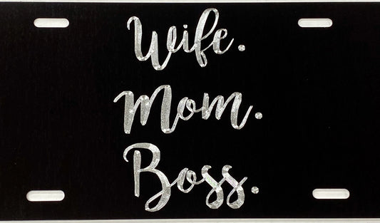Wife Mom Boss Gift Car Tag
