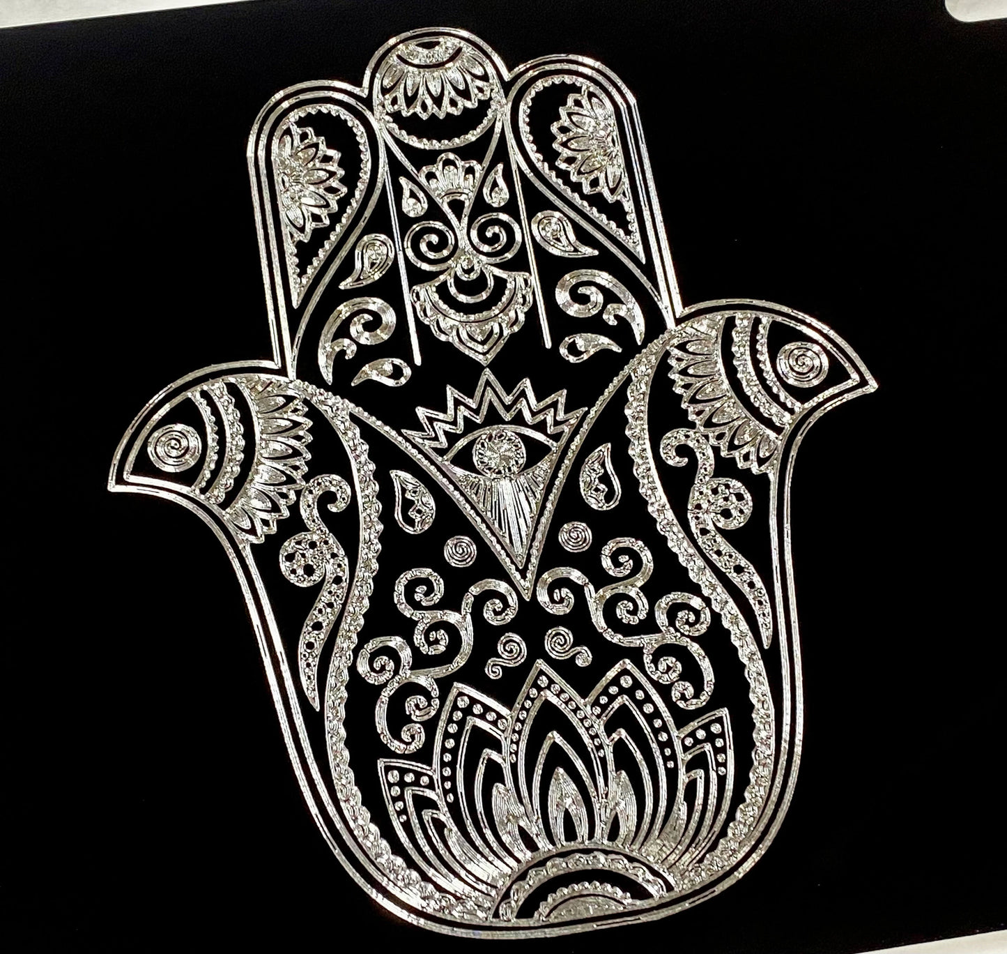 Real Engraved Hamsa Hand Car Tag