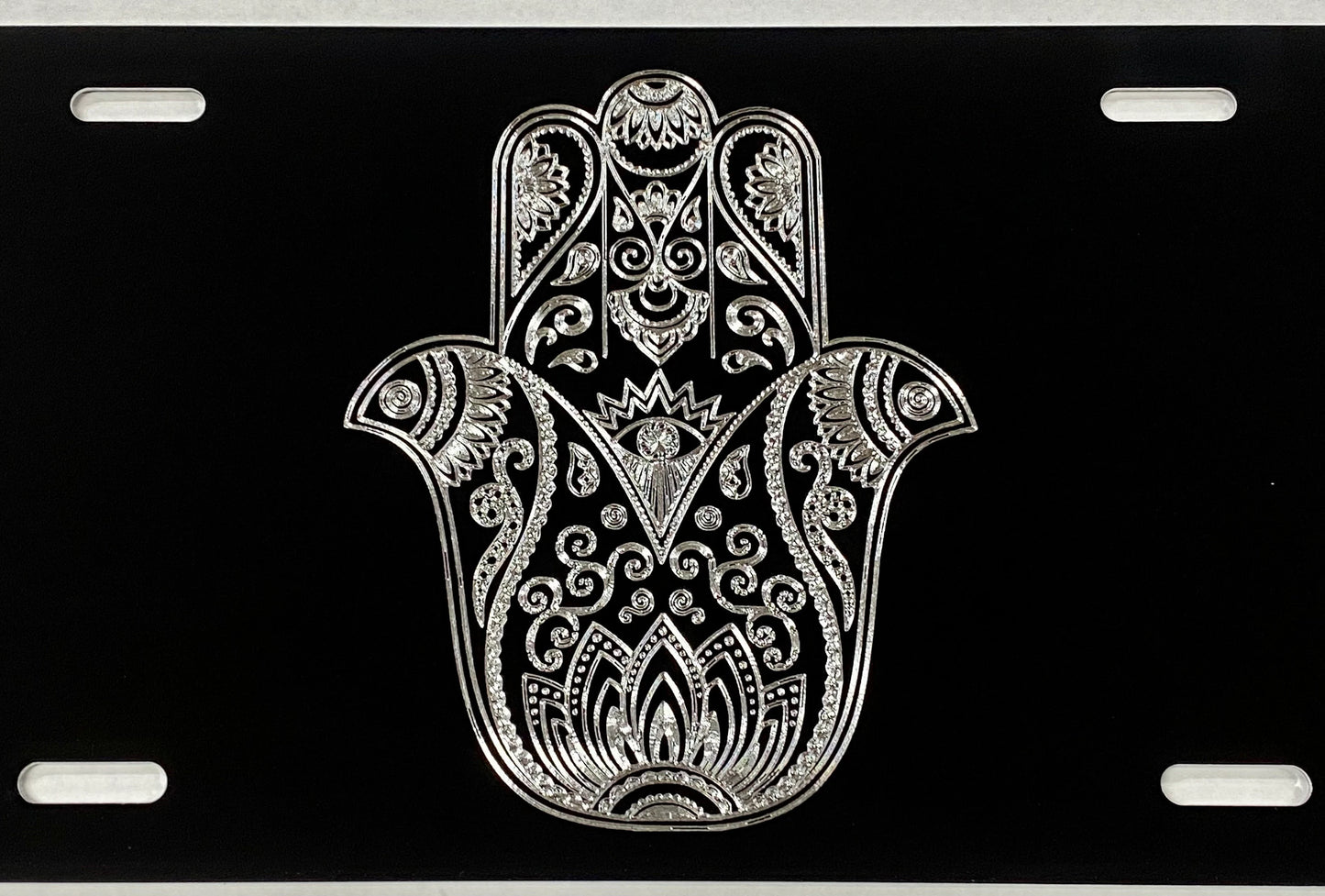 Real Engraved Hamsa Hand Car Tag