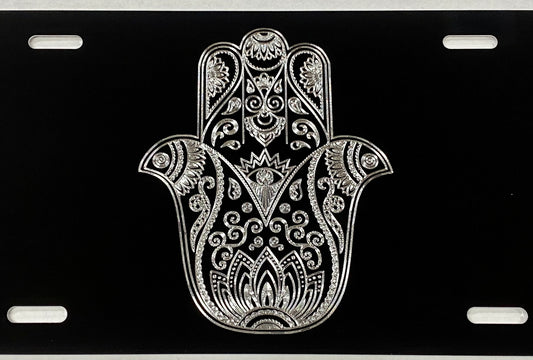 Real Engraved Hamsa Hand Car Tag