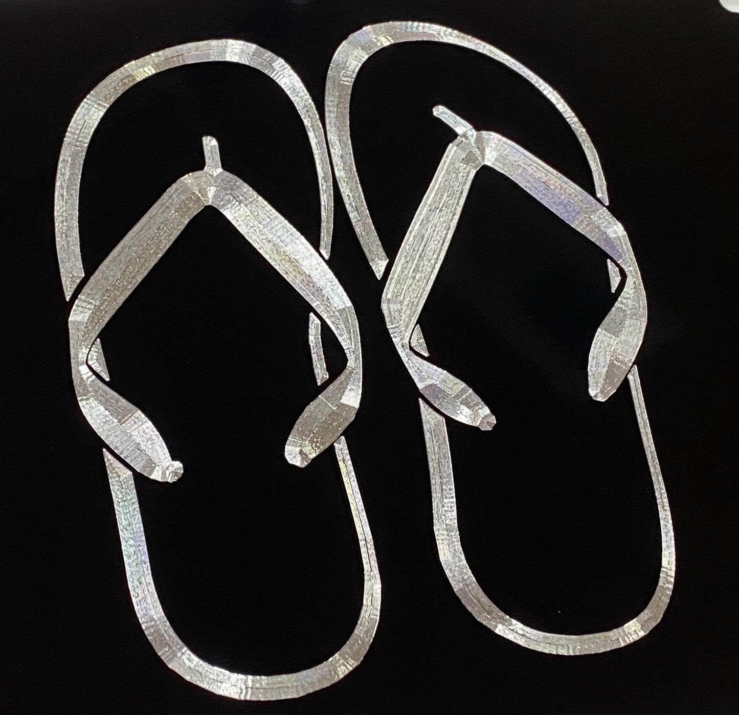Silver Engraved Flip Flops Car Tag