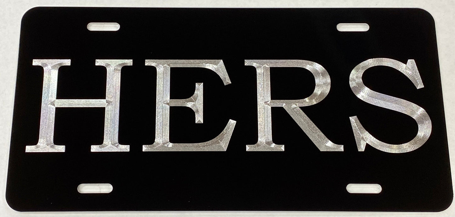 Engraved HERS Car Tag