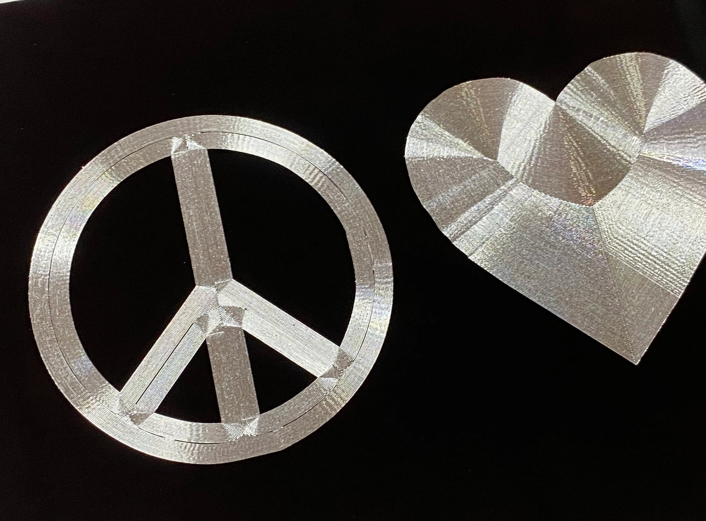 Deep Engraved Love Peace Car Tag
