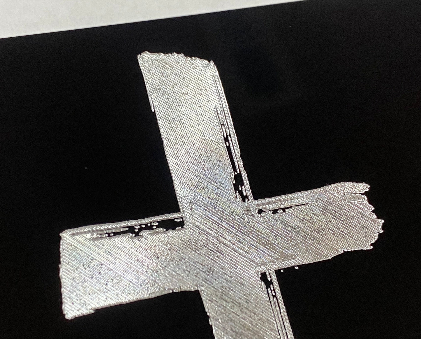 Engraved Rugged Cross Car Tag