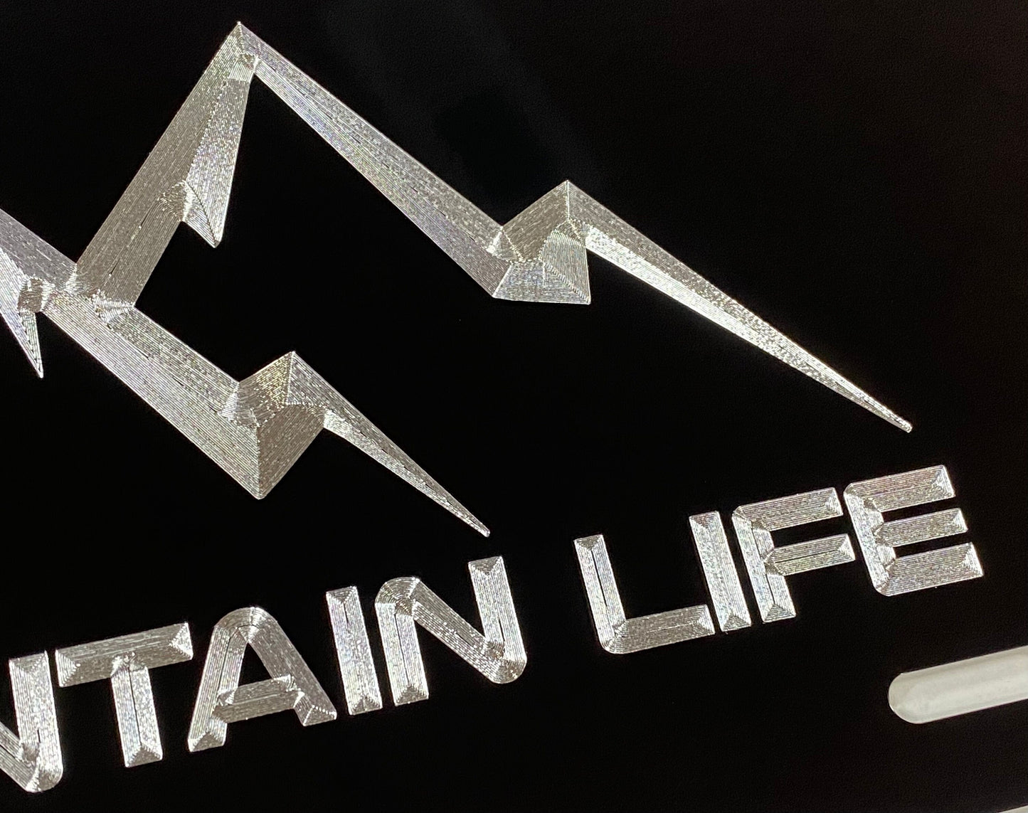 Engraved Mountain Life Car Tag Diamond Etched Black Metal License Plate Gift