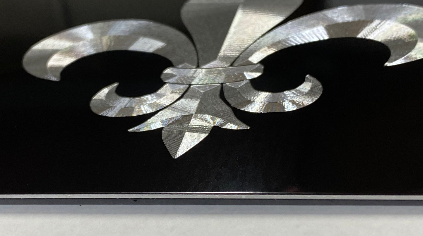 Engraved Fleur De Lis Symbol Car Tag