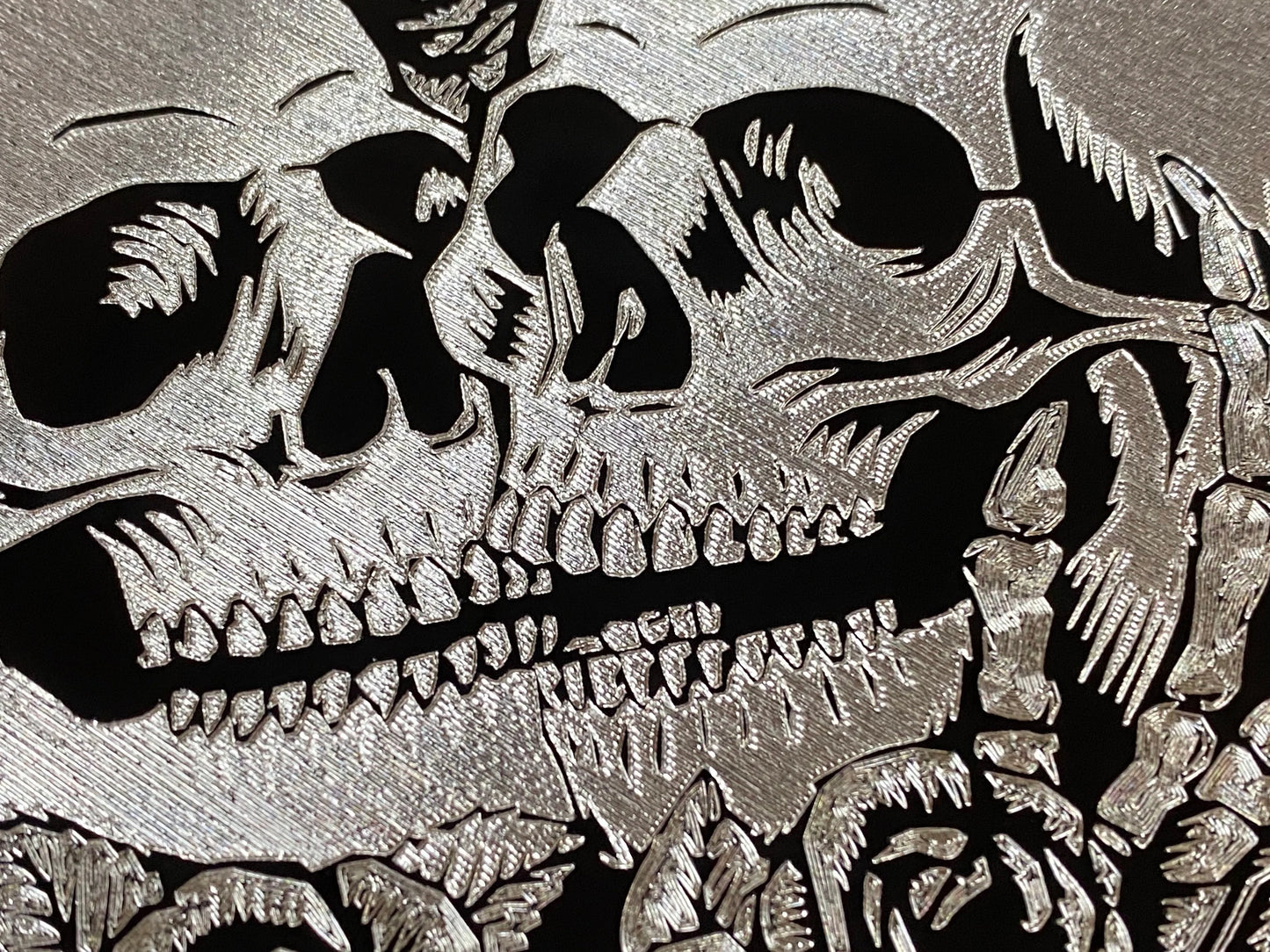 Engraved Skeleton Skull Lovers Car Tag