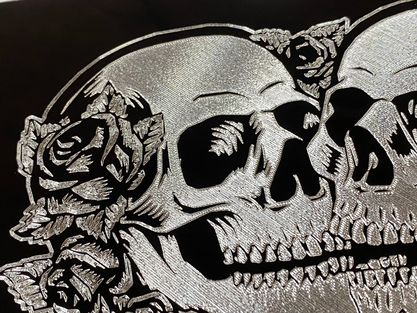Engraved Skeleton Skull Lovers Car Tag