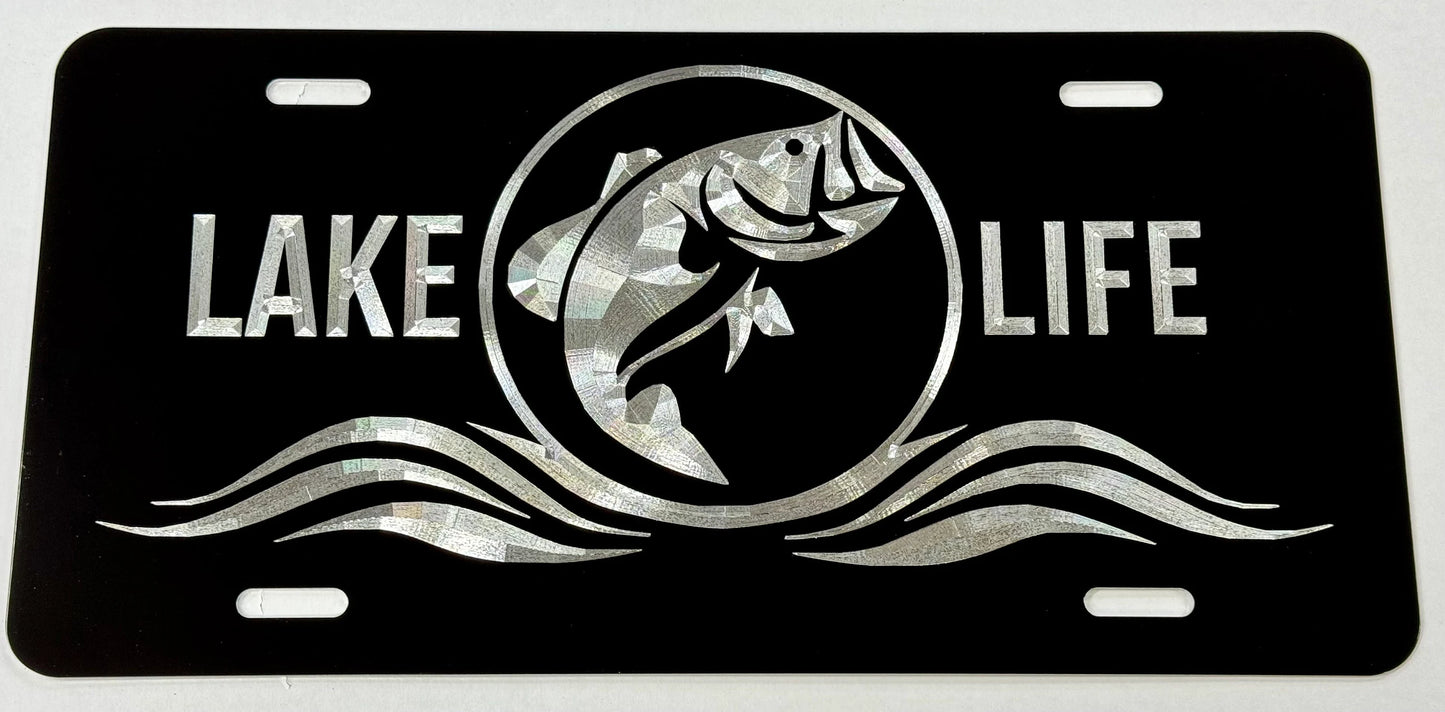 Lake Life logo Car Tag