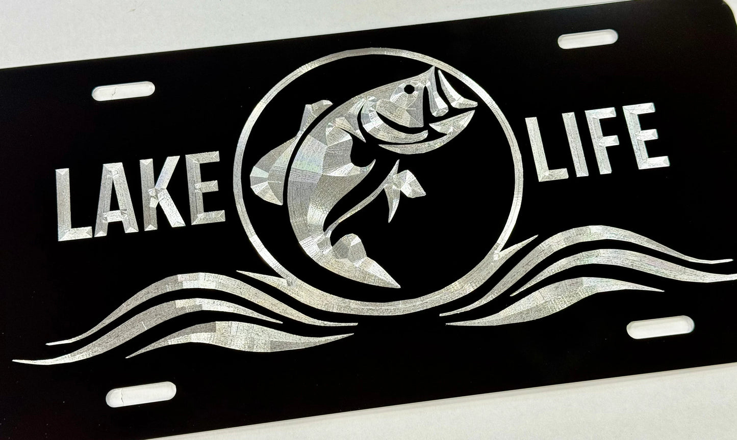 Lake Life logo Car Tag