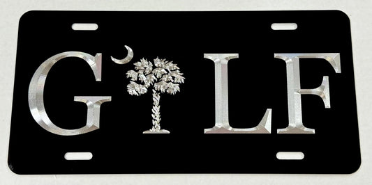 Engraved SC South Carolina Palmetto Golf Car Tag