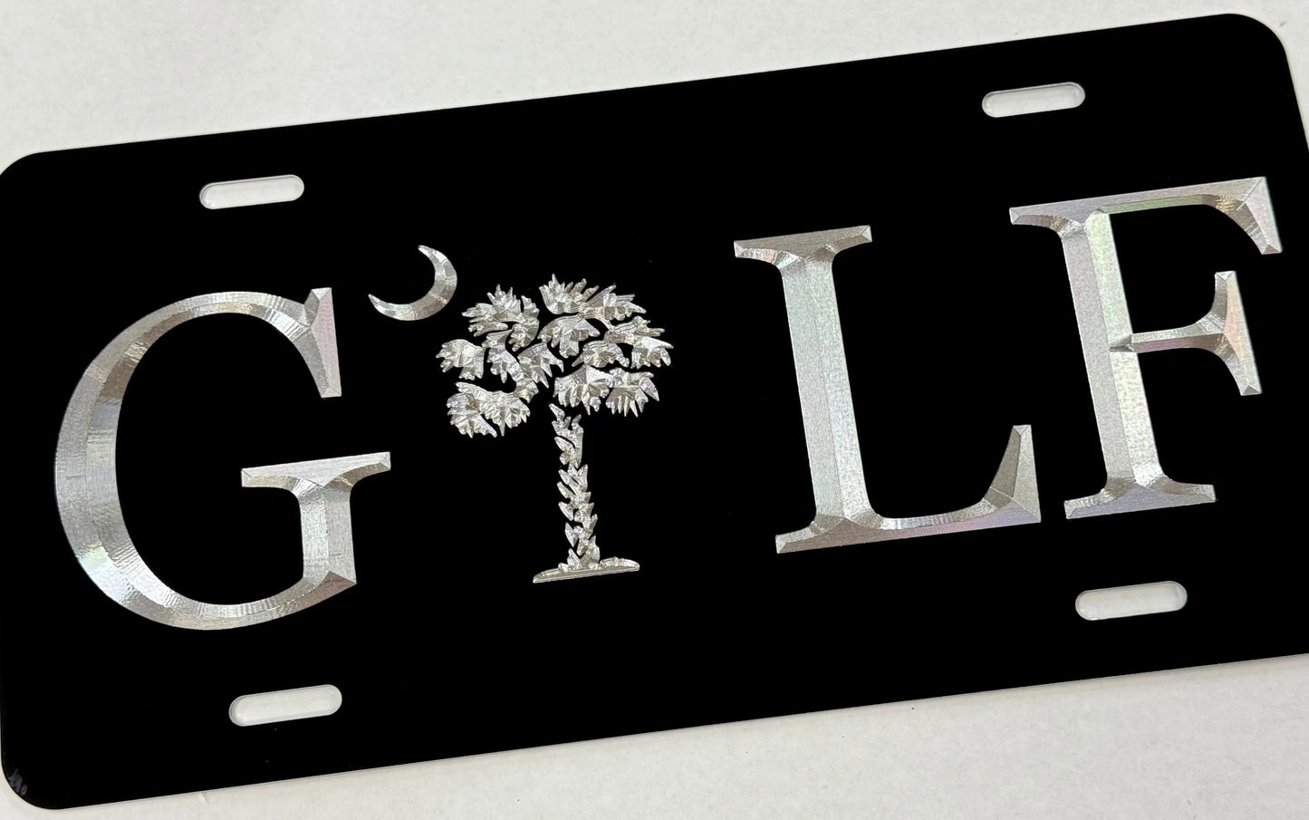 Engraved SC South Carolina Palmetto Golf Car Tag