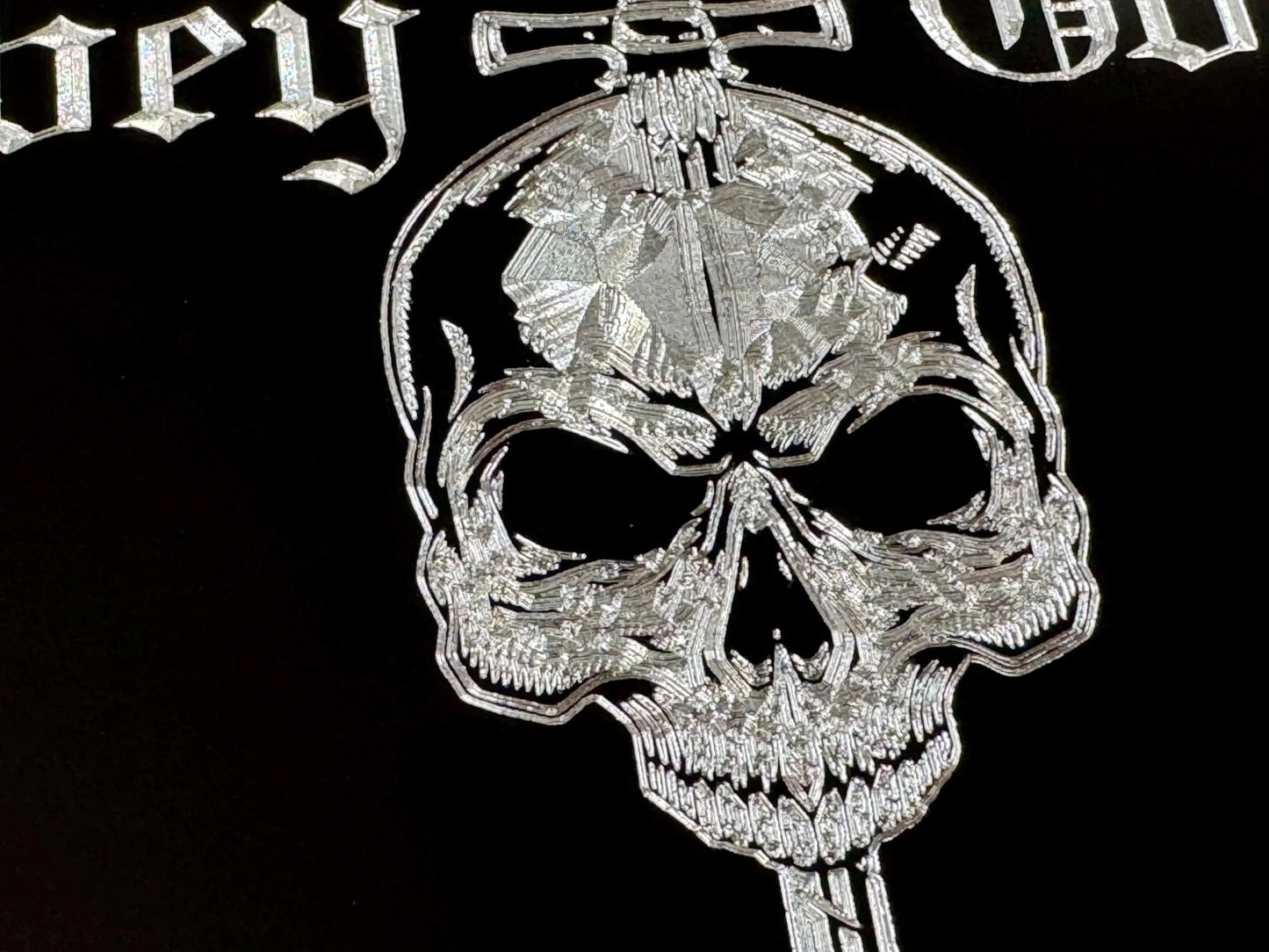 Engraved Skull Obey God Defy Tyrants Car Tag