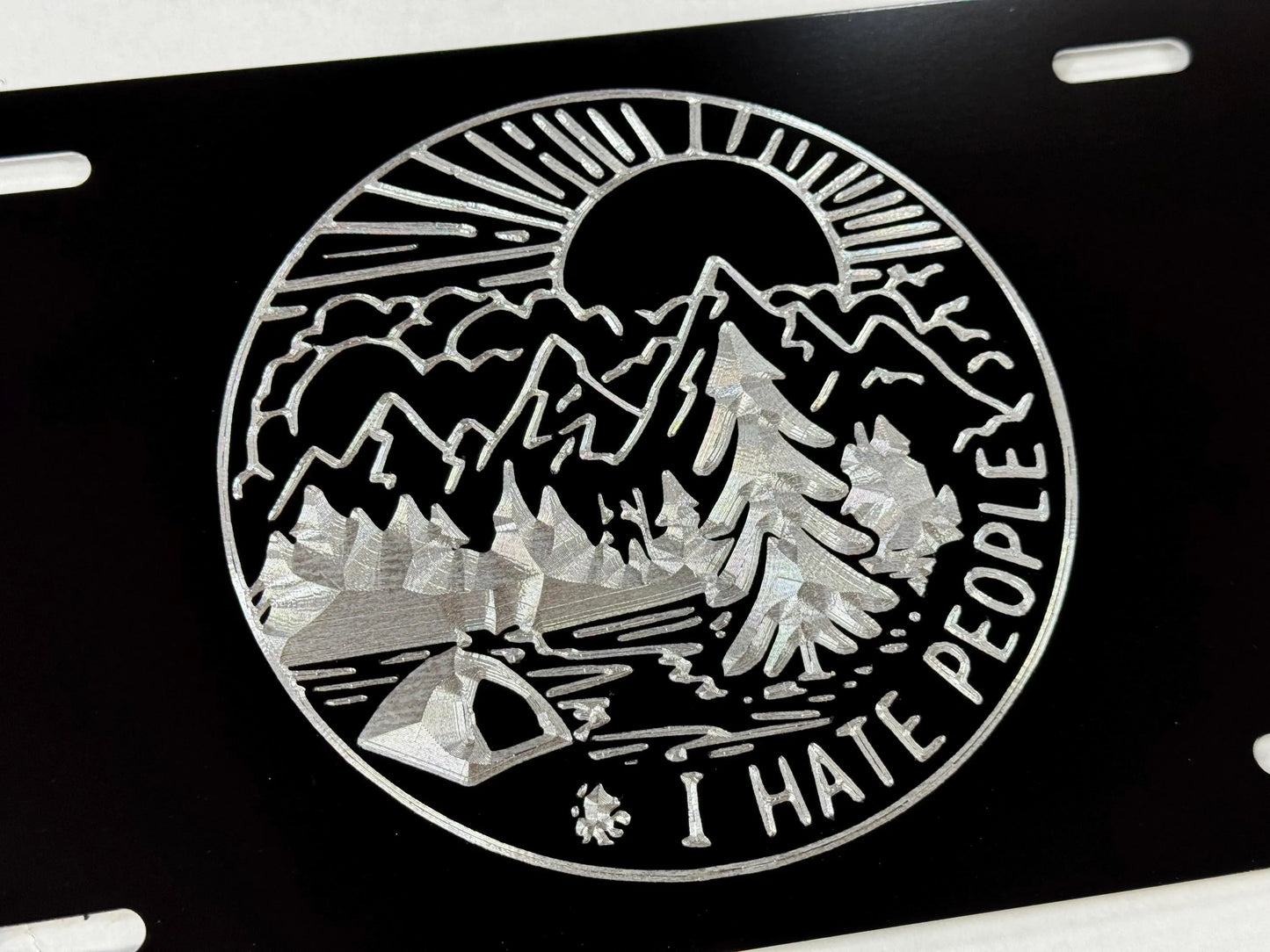 I Hate People Camping Car Tag